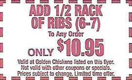 Add 1/2 Rack of ribs (6-7)